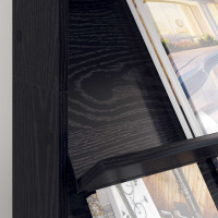 Produktbild för Tidningshylla Svart Ek 70 x 41 x 126 cm Konstruerat trä