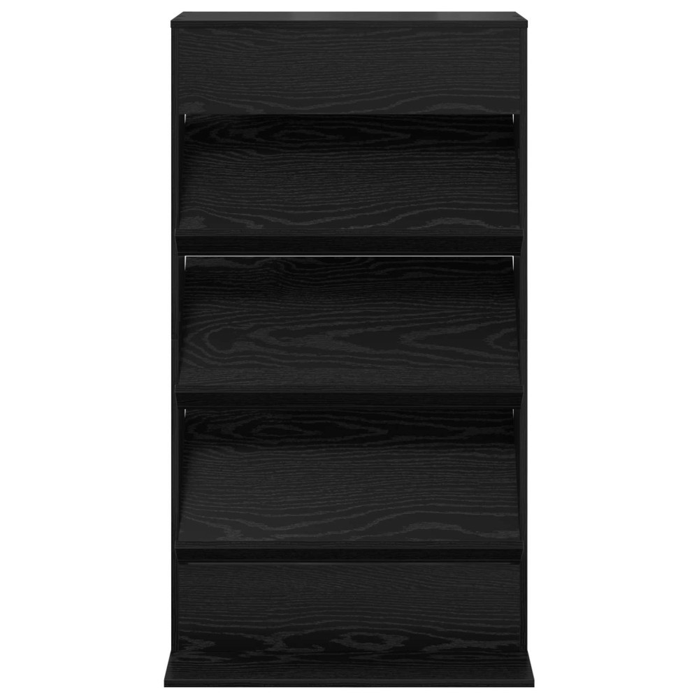 Produktbild för Tidningshylla Svart Ek 70 x 41 x 126 cm Konstruerat trä