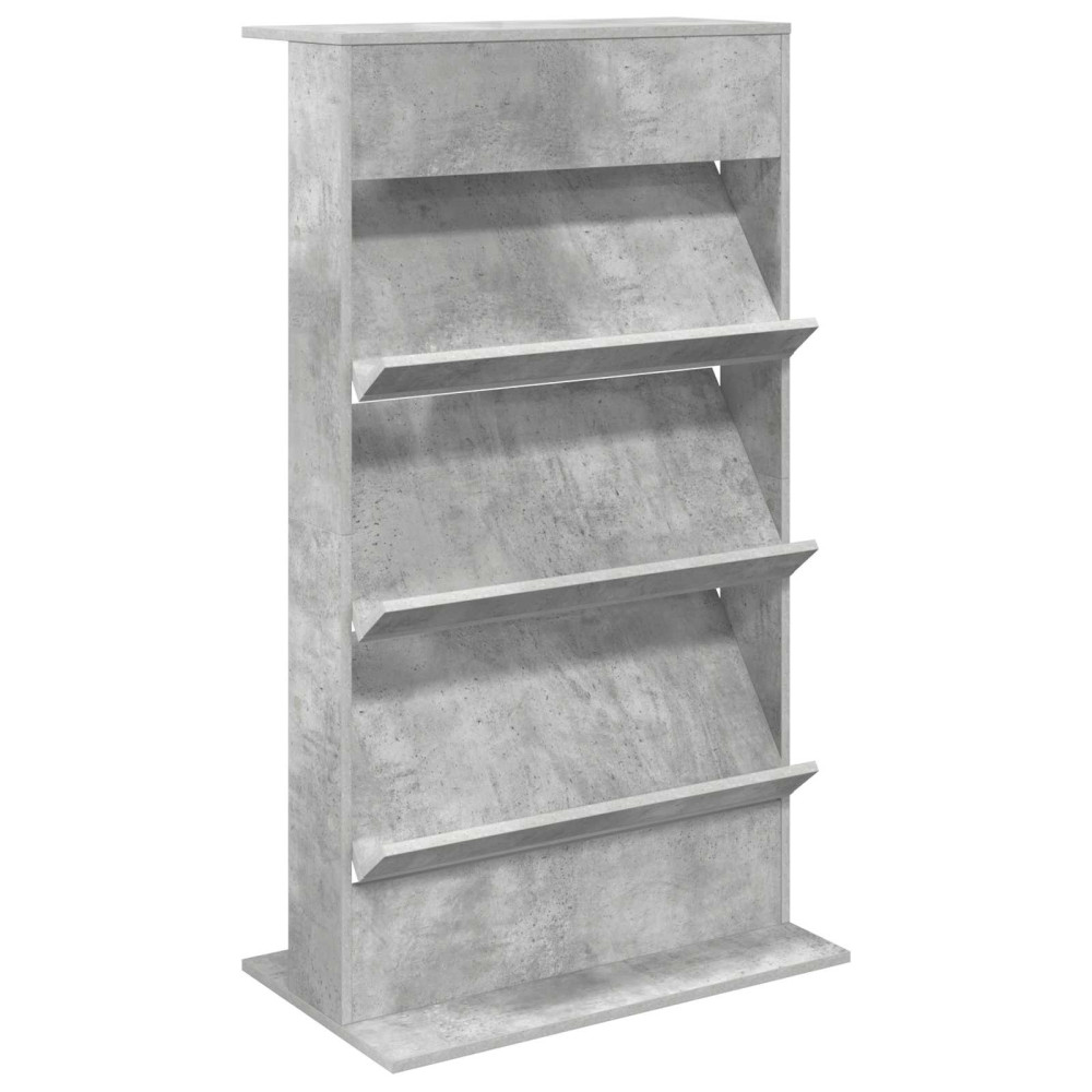 Produktbild för Tidningshylla Betonggrå 70 x 41 x 126 cm Konstruerat trä