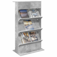 Produktbild för Tidningshylla Betonggrå 70 x 41 x 126 cm Konstruerat trä