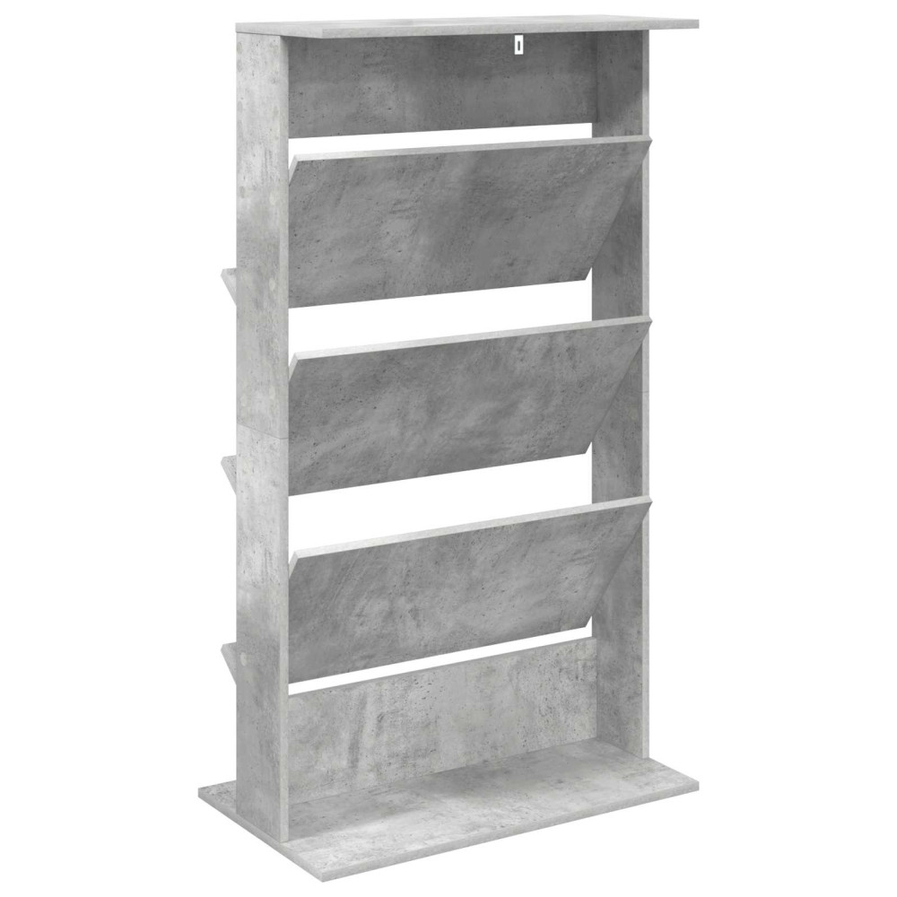 Produktbild för Tidningshylla Betonggrå 70 x 41 x 126 cm Konstruerat trä
