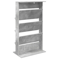 Produktbild för Tidningshylla Betonggrå 70 x 41 x 126 cm Konstruerat trä