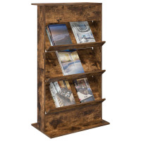 Produktbild för Tidningshylla Rökt ek 70 x 41 x 126 cm Konstruerat trä