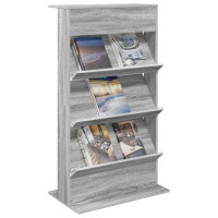 Produktbild för Tidningshylla Grå Sonoma 70 x 41 x 126 cm Konstruerat trä