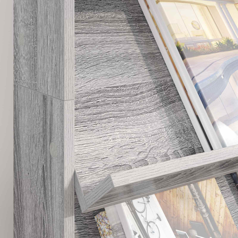 Produktbild för Tidningshylla Grå Sonoma 70 x 41 x 126 cm Konstruerat trä