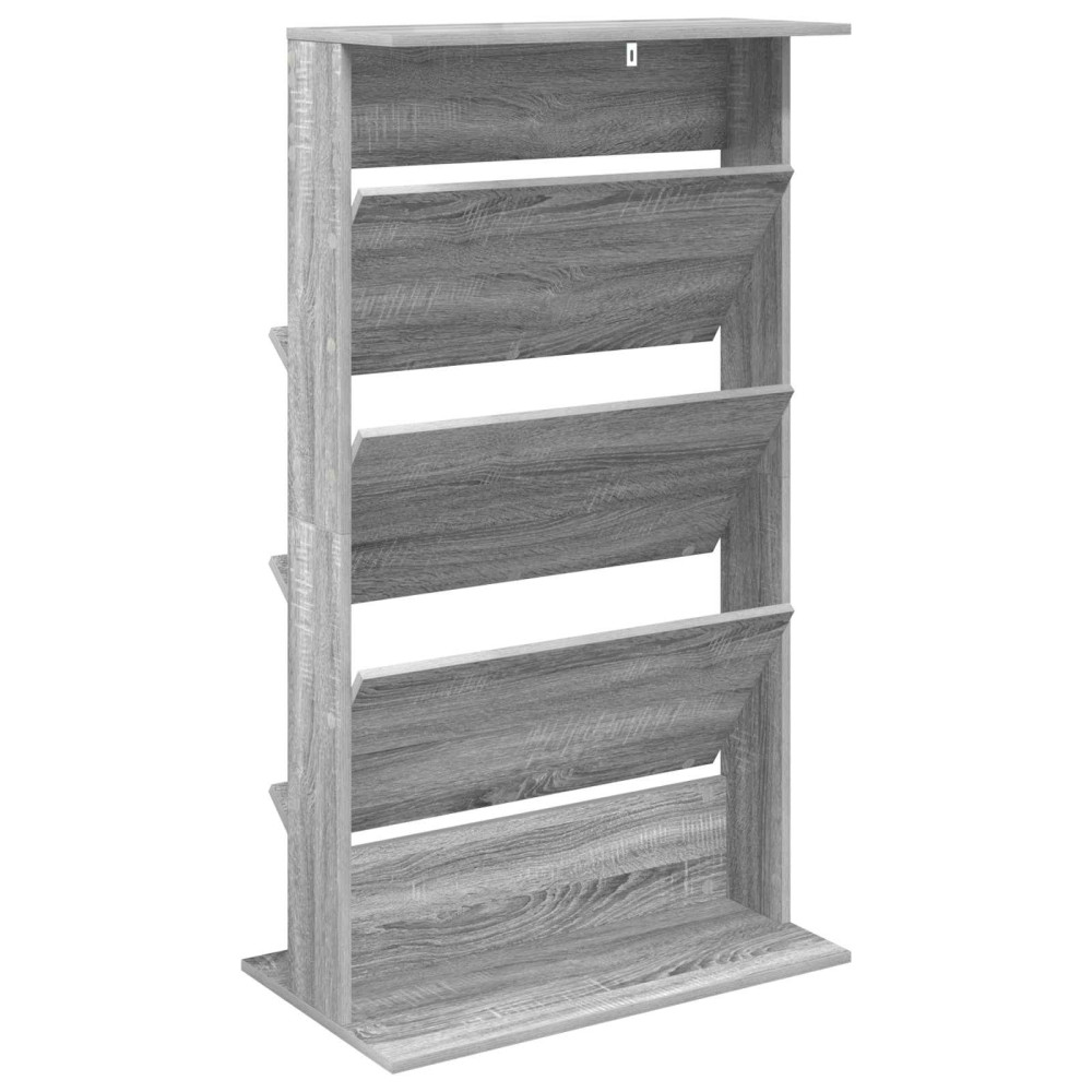 Produktbild för Tidningshylla Grå Sonoma 70 x 41 x 126 cm Konstruerat trä