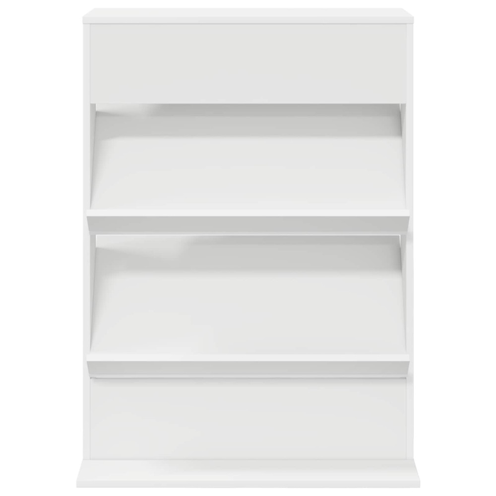 Produktbild för Tidningshylla med hylla Vit 70 x 41 x 96 cm Konstruerat trä