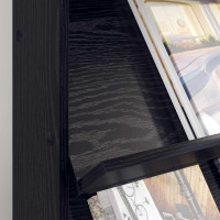 Produktbild för Tidningshylla Svart Ek 70 x 41 x 96 cm Konstruerat trä