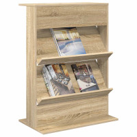 Produktbild för Tidningshylla Sonoma-ek 70 x 41 x 96 cm Konstruerat trä
