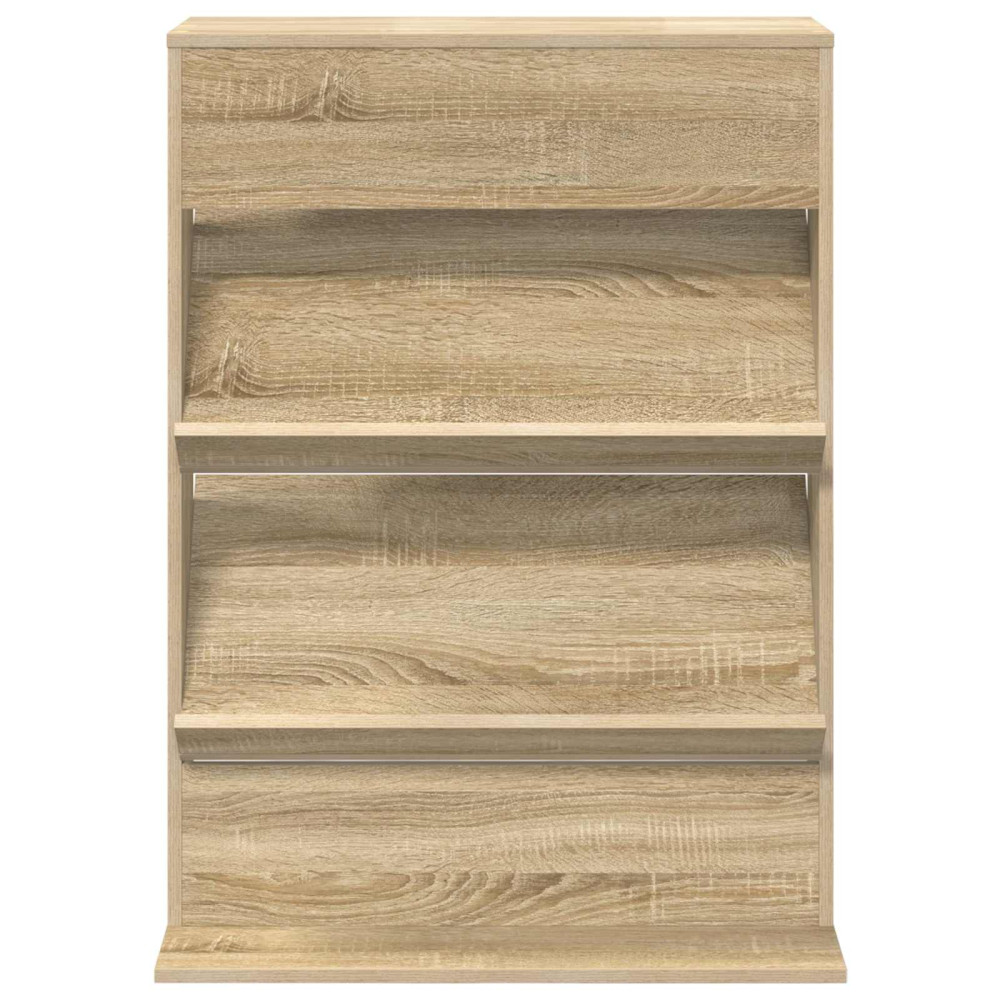 Produktbild för Tidningshylla Sonoma-ek 70 x 41 x 96 cm Konstruerat trä