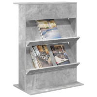 Produktbild för Tidningshylla Betonggrå 70 x 41 x 96 cm Konstruerat trä