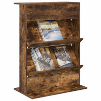 Produktbild för Tidningshylla med hylla Rökt ek 70 x 41 x 96 cm Konstruerat trä