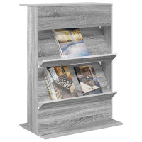 Produktbild för Tidningshylla Grå Sonoma 70 x 41 x 96 cm Konstruerat trä