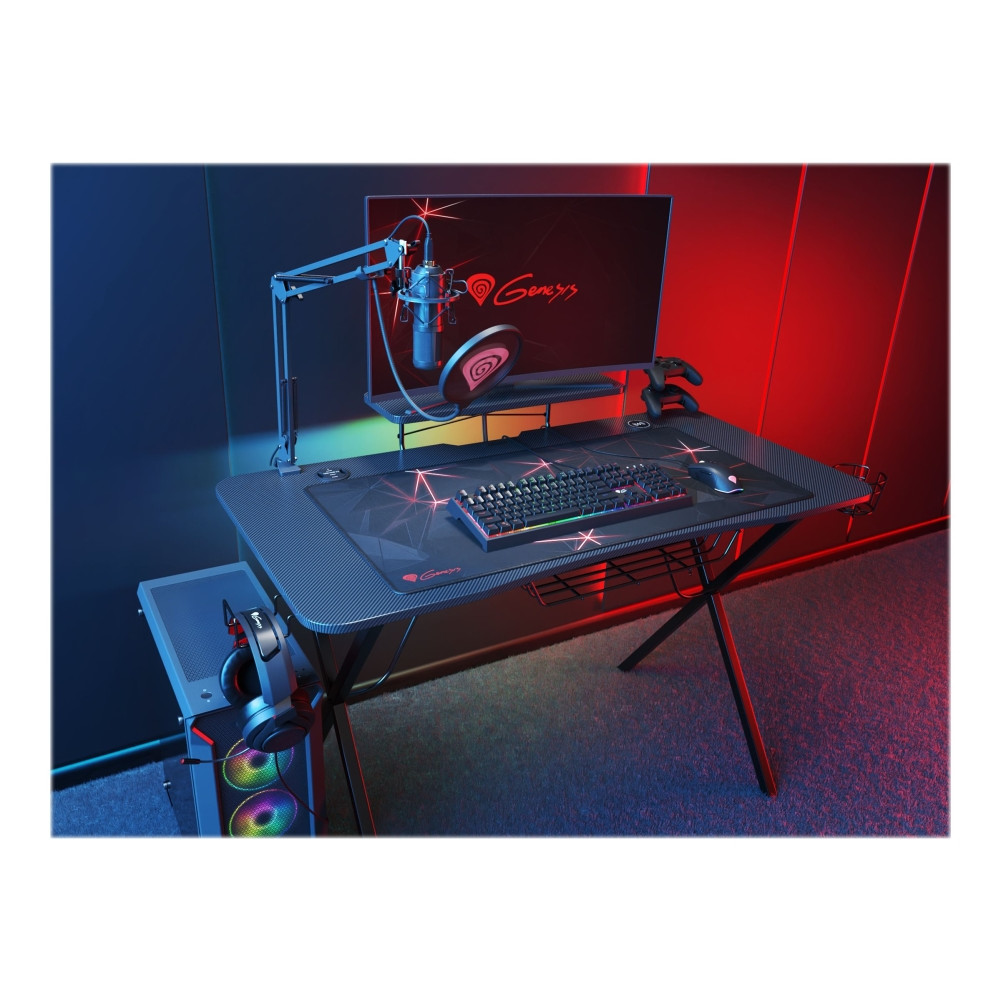 Produktbild för Genesis Holm 300 RGB - bord - rectangular with contoured corners - svart
