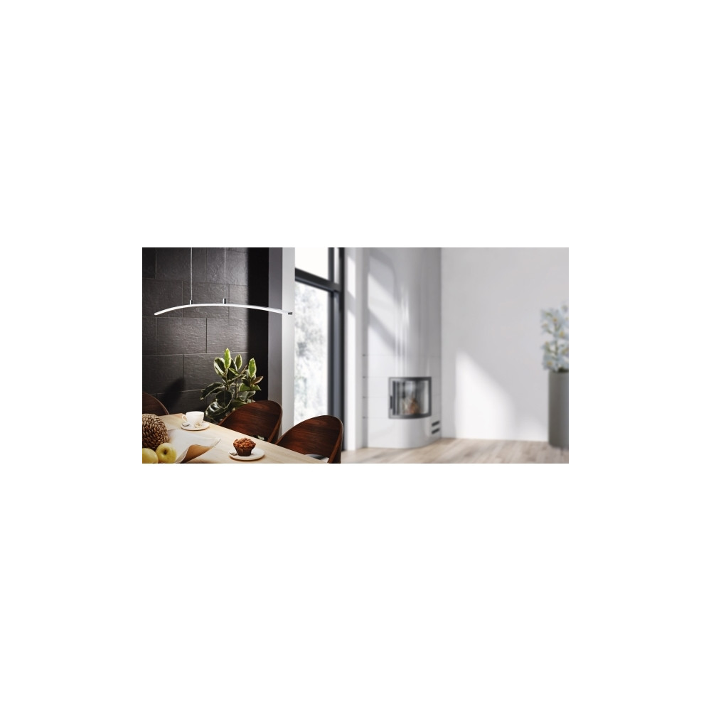 Produktbild för Eglo Lasana - hängande lampa - LED - 14 W - varmt vitt ljus - 3000 K - vit, krom