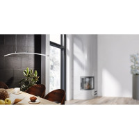 Produktbild för Eglo Lasana - hängande lampa - LED - 14 W - varmt vitt ljus - 3000 K - vit, krom