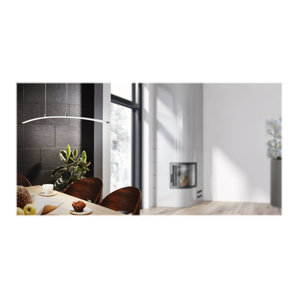 Produktbild för Eglo Lasana - hängande lampa - LED - 14 W - varmt vitt ljus - 3000 K - vit, krom