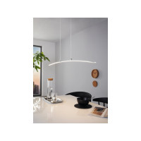 Produktbild för Eglo Lasana - hängande lampa - LED - 14 W - varmt vitt ljus - 3000 K - vit, krom