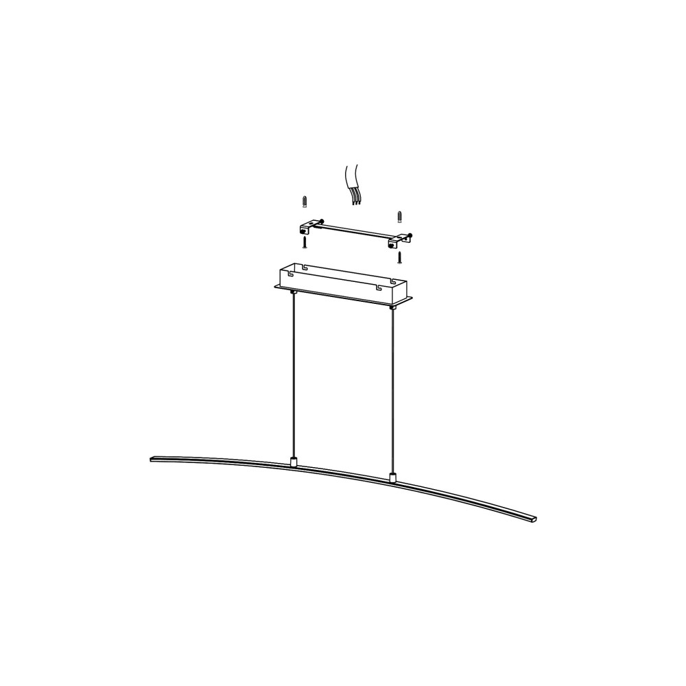 Produktbild för Eglo Lasana - hängande lampa - LED - 14 W - varmt vitt ljus - 3000 K - vit, krom