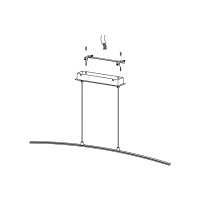 Produktbild för Eglo Lasana - hängande lampa - LED - 14 W - varmt vitt ljus - 3000 K - vit, krom