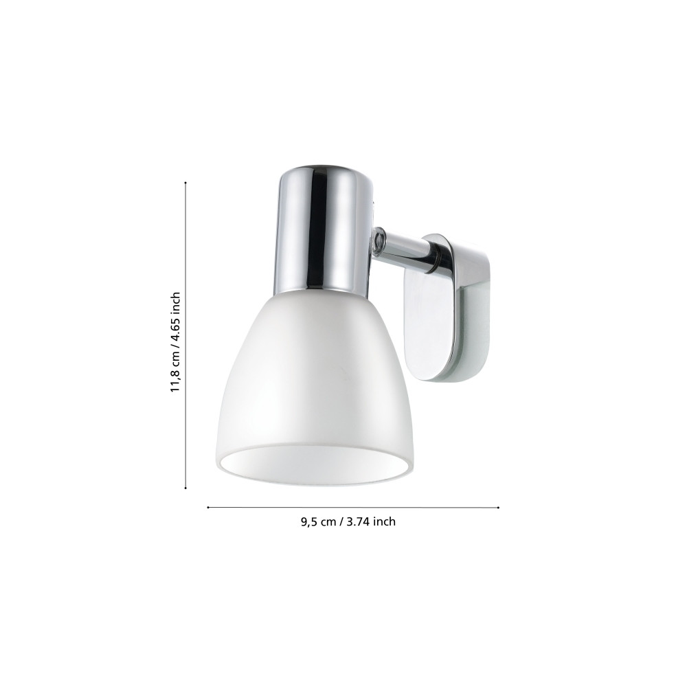Produktbild för Eglo Sticker - spegellampa - E14 - krom, matte opal white