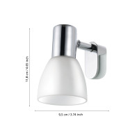 Produktbild för Eglo Sticker - spegellampa - E14 - krom, matte opal white