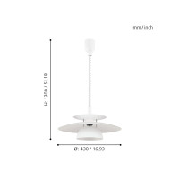 Produktbild för Eglo Brenda - hängande lampa - E27 - vit, krom