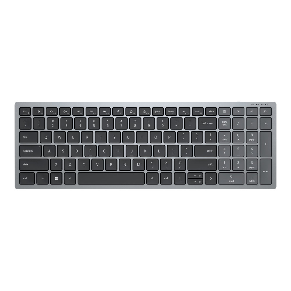 Produktbild för Dell KB740 - tangentbord - kompakt, flera enheter - QWERTZ - tysk - Titan gray Inmatningsenhet