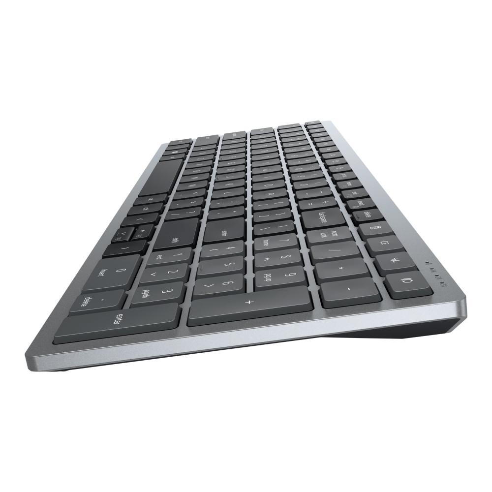 Produktbild för Dell KB740 - tangentbord - kompakt, flera enheter - QWERTZ - tysk - Titan gray Inmatningsenhet