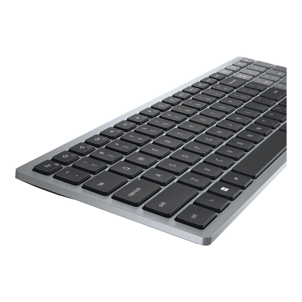 Produktbild för Dell KB740 - tangentbord - kompakt, flera enheter - QWERTZ - tysk - Titan gray Inmatningsenhet