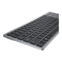 Produktbild för Dell KB740 - tangentbord - kompakt, flera enheter - QWERTZ - tysk - Titan gray Inmatningsenhet