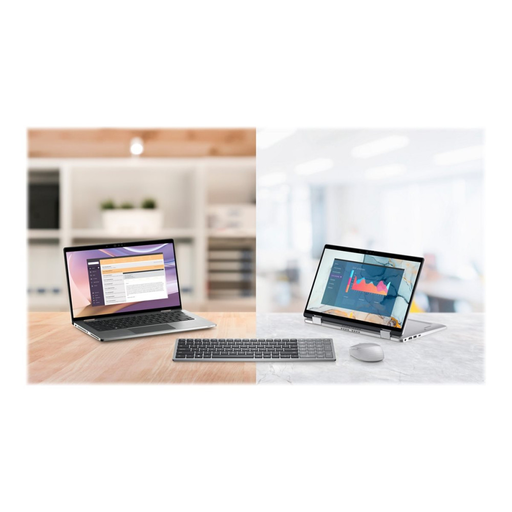 Produktbild för Dell KB740 - tangentbord - kompakt, flera enheter - QWERTZ - tysk - Titan gray Inmatningsenhet