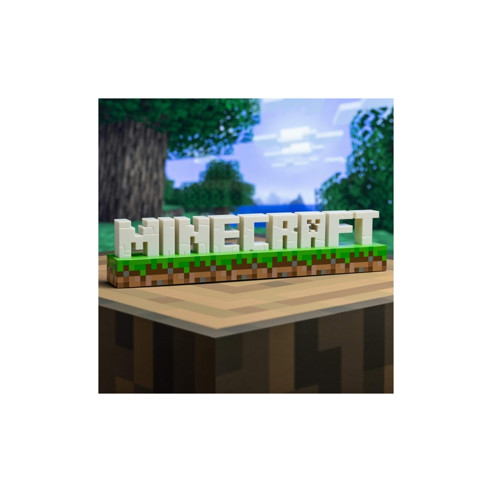 Produktbild för Paladone Minecraft - dekorationslampa - Minecraft-logotyp - vit