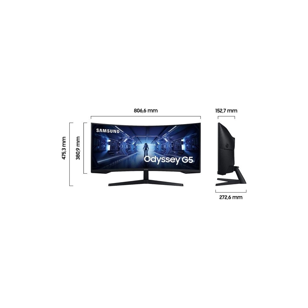 Produktbild för Samsung Odyssey G5 C34G55TWWP - G55T Series - LED-skärm - böjd - 34" - HDR