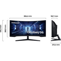 Produktbild för Samsung Odyssey G5 C34G55TWWP - G55T Series - LED-skärm - böjd - 34" - HDR