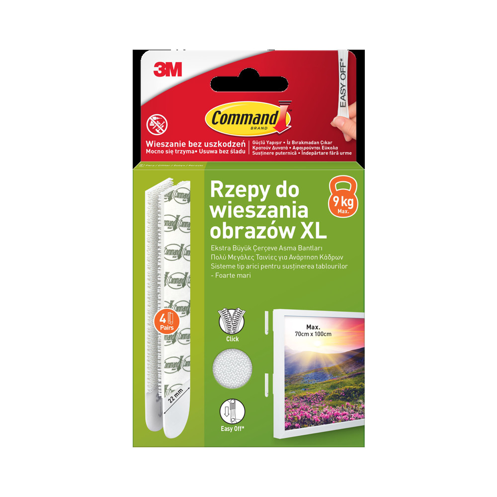 Produktbild för 3M Command Strips White XL 4 sets