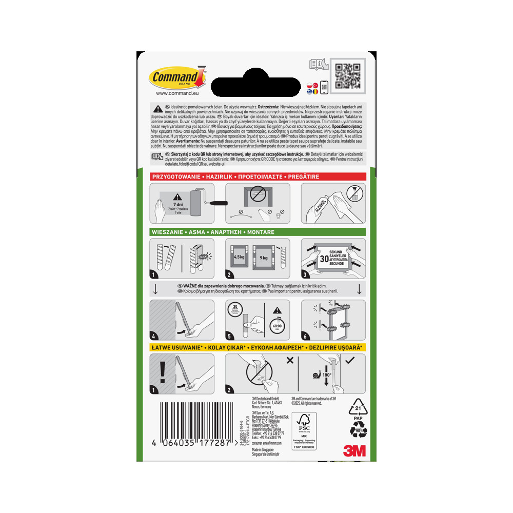 Produktbild för 3M Command Strips White XL 4 sets
