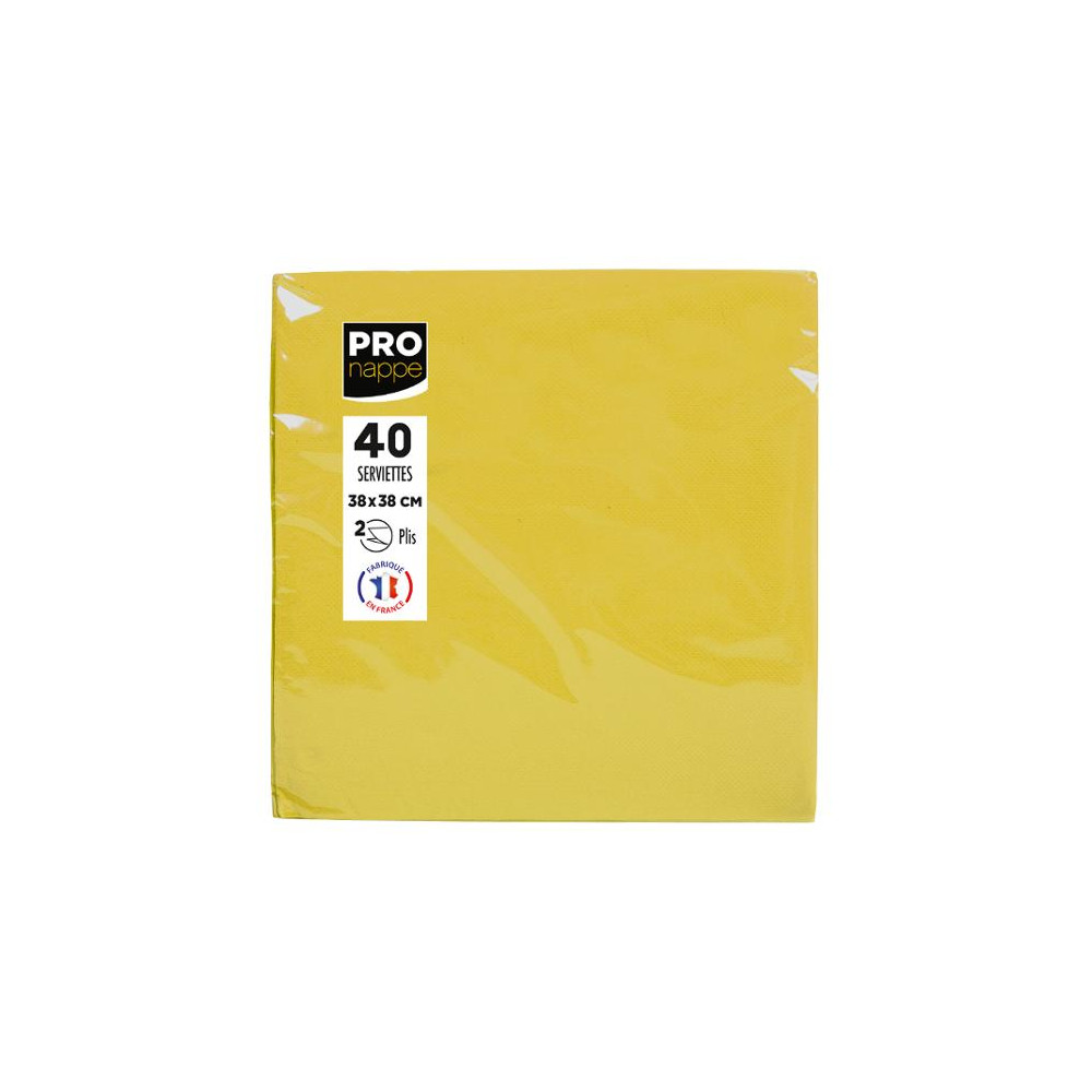 Produktbild för Servett PRONAPPE 38x38cm gul 40/fp