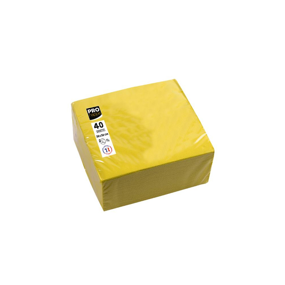 Produktbild för Servett PRONAPPE 38x38cm gul 40/fp