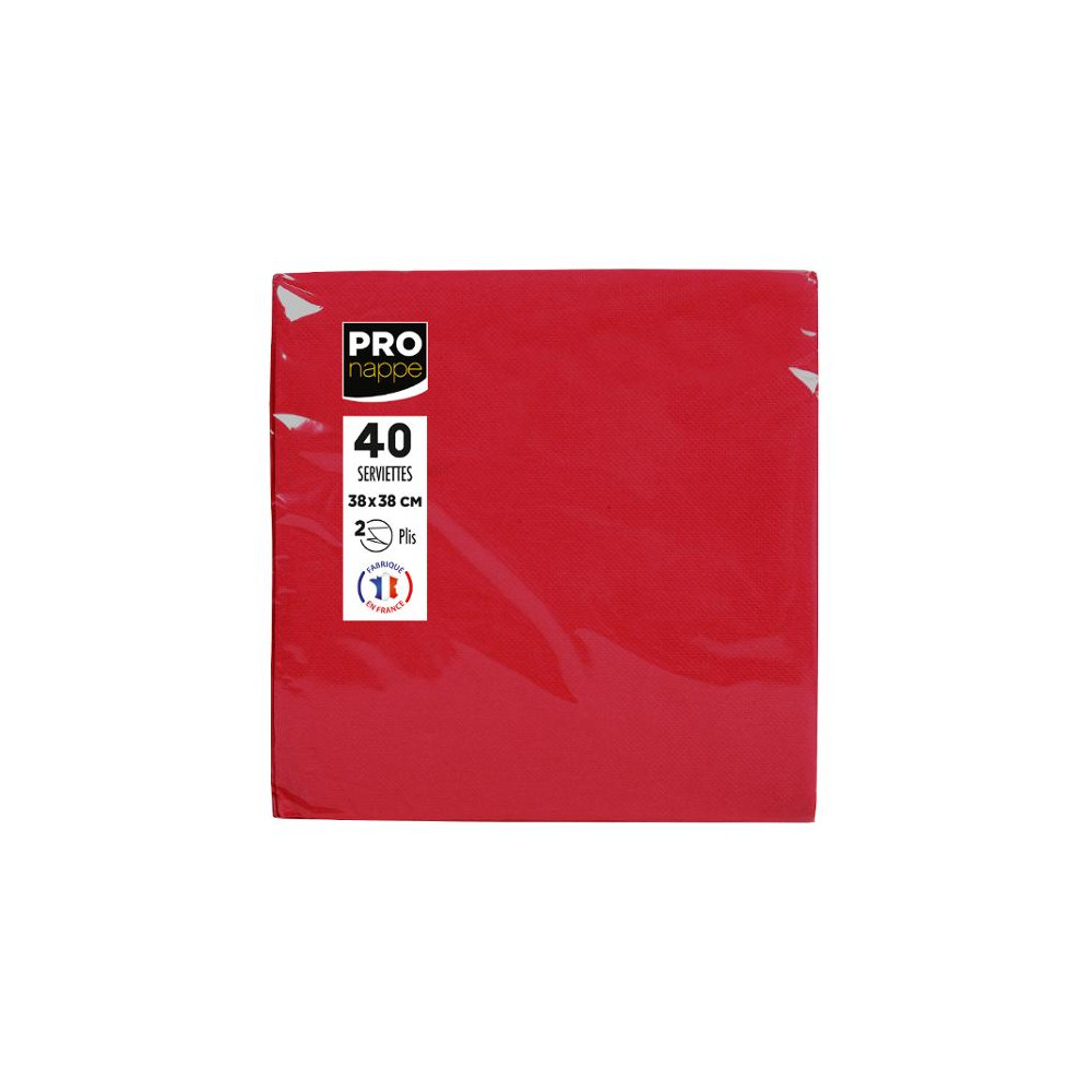 Produktbild för Servett PRONAPPE 38x38cm röd 40/fp
