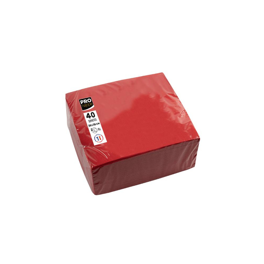 Produktbild för Servett PRONAPPE 38x38cm röd 40/fp