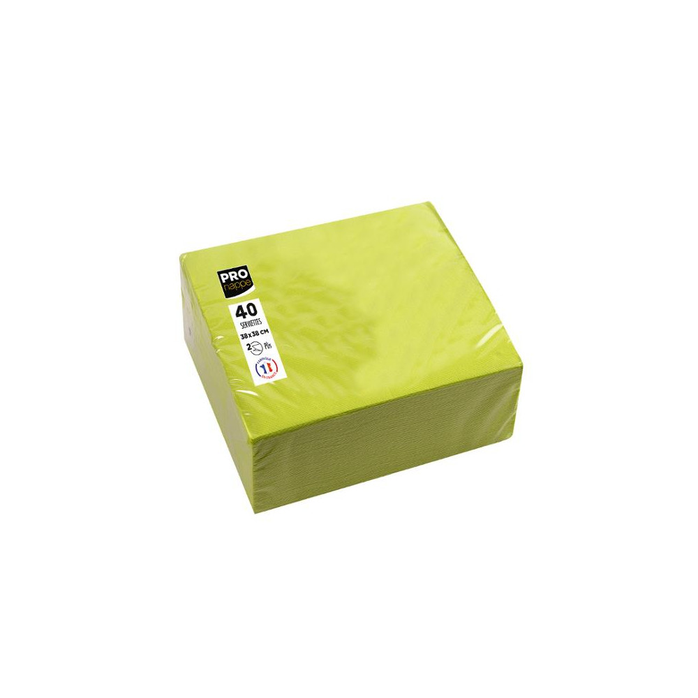 Produktbild för Servett PRONAPPE 38x38cm kiwi 40/fp