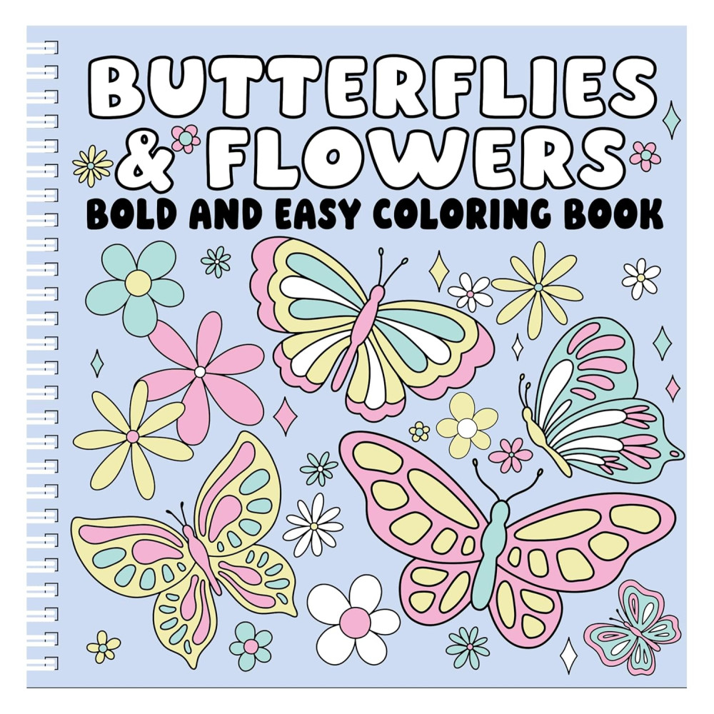 Produktbild för Butterflies And Flowers Bold and Easy Coloring Book (häftad, eng)