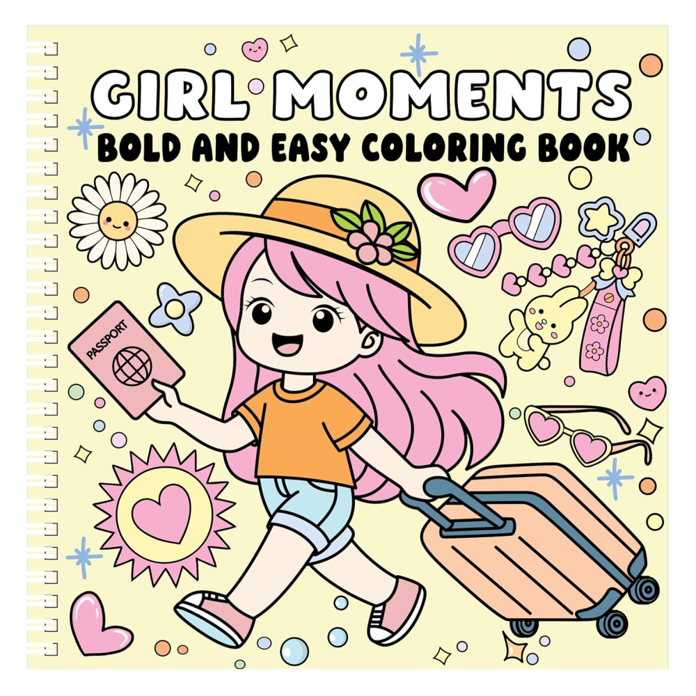 Produktbild för Girl Moments Bold and Easy Coloring Book (häftad, eng)