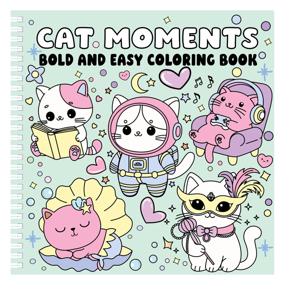 Produktbild för Cat Moments Bold and Easy Coloring Book (häftad, eng)