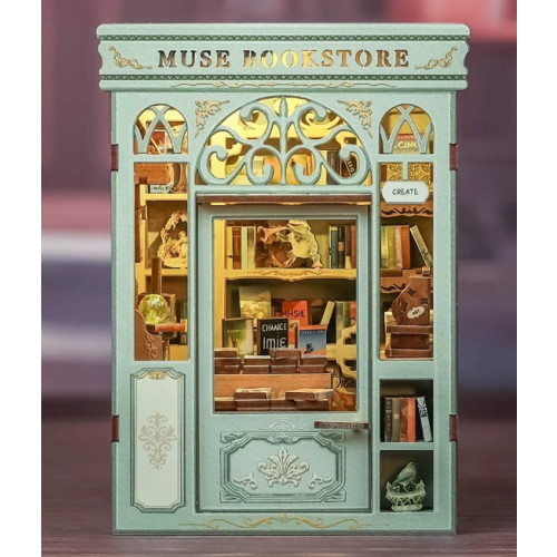 Cutebee Mini Book Nook Muse Bookstore