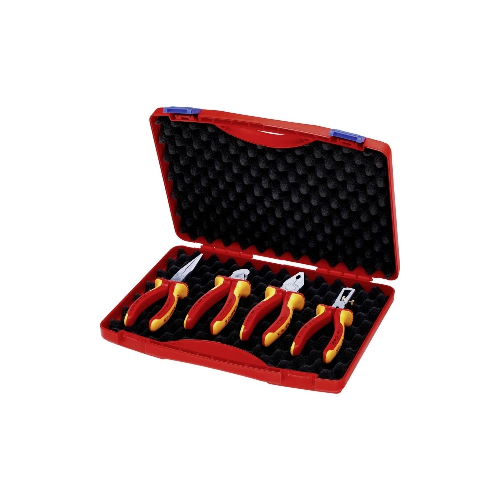 Produktbild för Knipex 00 20 15, Tångset, Stål, Polypropylen (PP), Röd, Gul,...