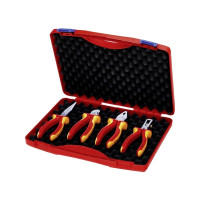 Produktbild för Knipex 00 20 15, Tångset, Stål, Polypropylen (PP), Röd, Gul,...