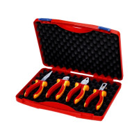 Produktbild för Knipex 00 20 15, Tångset, Stål, Polypropylen (PP), Röd, Gul,...