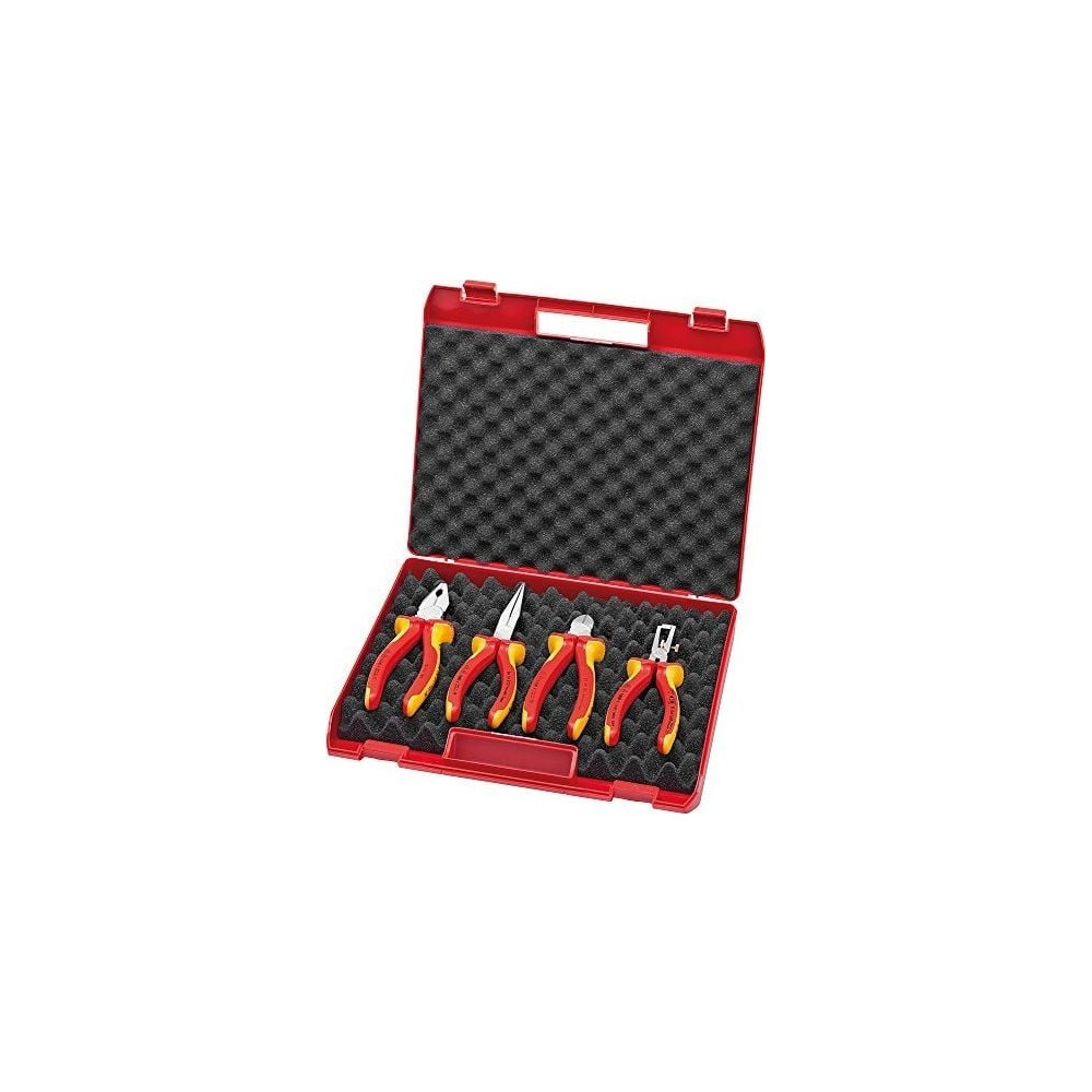 Produktbild för Knipex 00 20 15, Tångset, Stål, Polypropylen (PP), Röd, Gul,...